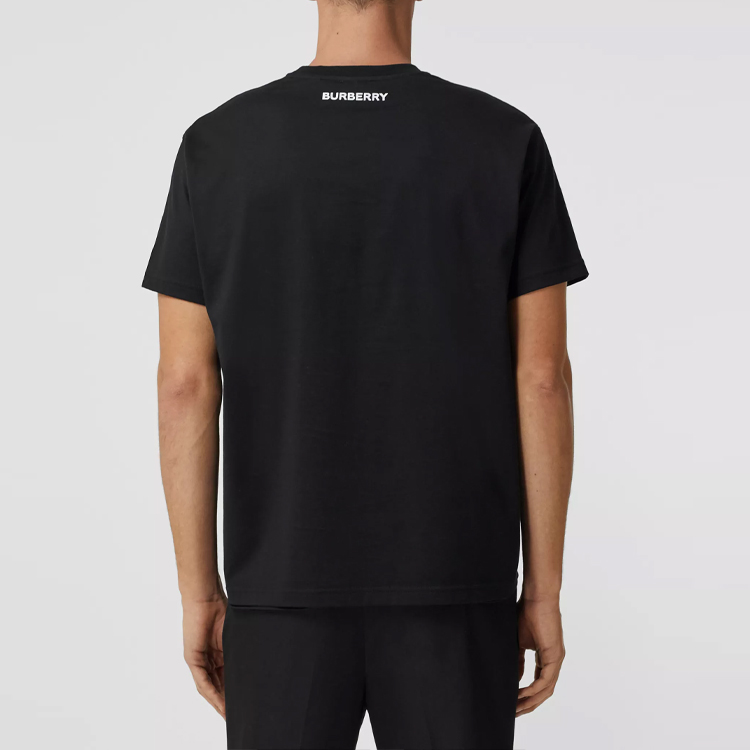 Burberry Black Ocean Sketch Cartoon Print Straight Cut T-Shirt 80406801 圖 4
