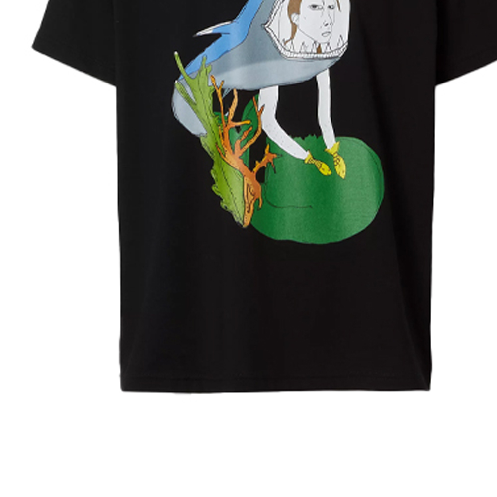 Burberry Black Ocean Sketch Cartoon Print Straight Cut T-Shirt 80406801 圖 6