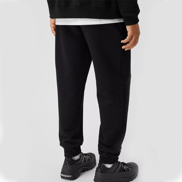 Details for Burberry Joggers Hitam Kapas Organik dengan Trim Berjalur 80333951