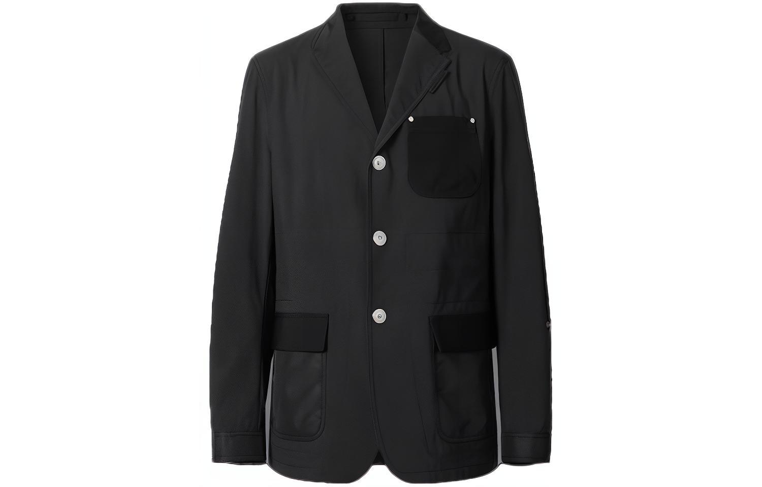 Burberry Black Patchwork Detail Utility Suit Jacket 80258101