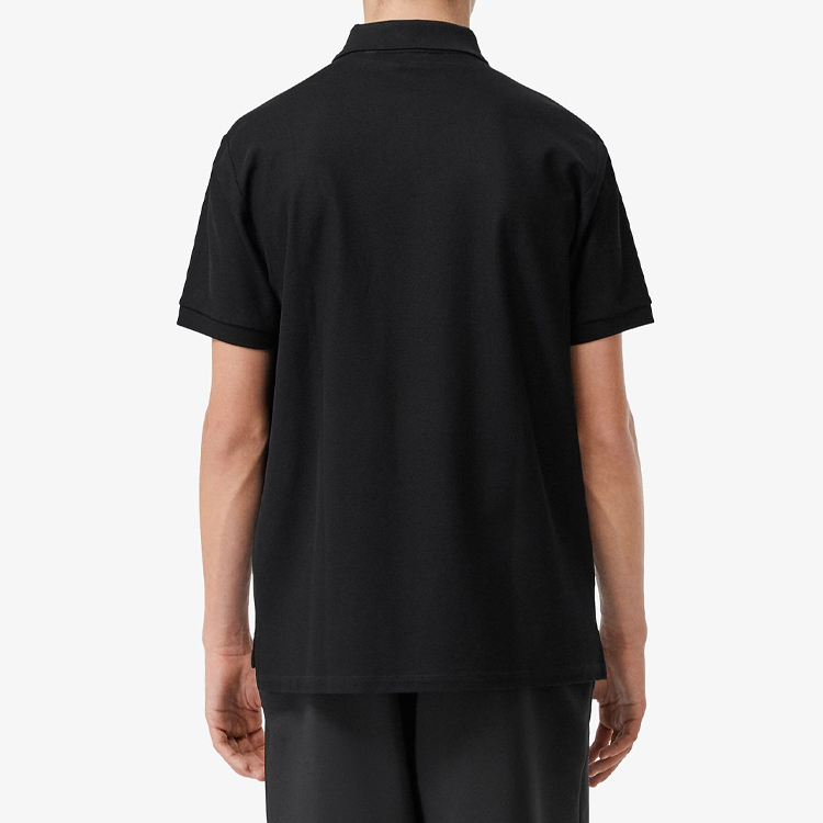 Burberry Black Polo Shirt with Logo Print and Unicorn Collar Design. 80298951 圖 5