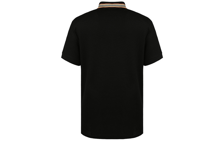 Burberry Black Polo Shirt with Striped Edge and Logo Embroidery 8007694 圖 3