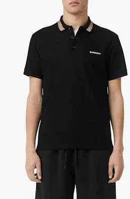 博柏利黑色条纹边刺绣标志 Polo 衫 8007694 Shop 博柏利黑色条纹边刺绣标志 Polo 衫 8007694