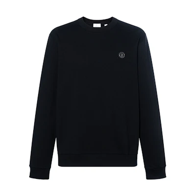 Burberry Black Pullover Sweatshirt with Solid Logo Embroidery. 80417001