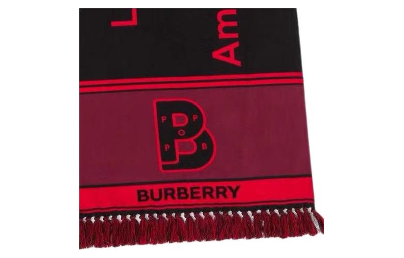 Shop 博柏利黑红棉质情侣款提花设计休闲运动鞋 80554671