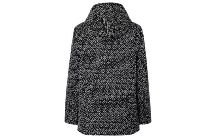 Shop 버버리 블랙 리버시블 로고 프린트 후드 재킷 80296571