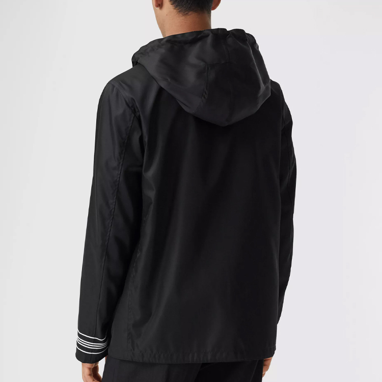 Details for 버버리 블랙 리버시블 로고 프린트 후드 재킷 80296571