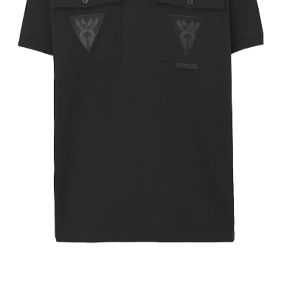 Burberry Black Short Sleeve Polo Shirt with Logo Patch. 80423151 圖 7