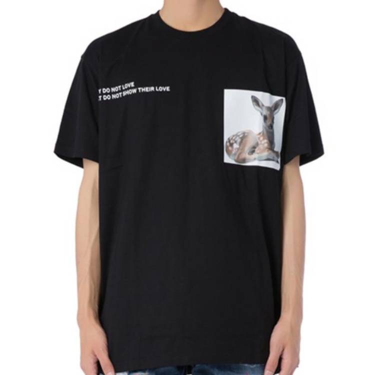 Burberry Black Short Sleeve T-Shirt with Deer Print 4558807-A1189 圖 3