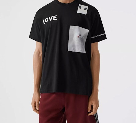 Burberry Black Short Sleeve T-Shirt with Montage Print 80309401 Purchase Burberry Black Short Sleeve T-Shirt with Montage Print 80309401