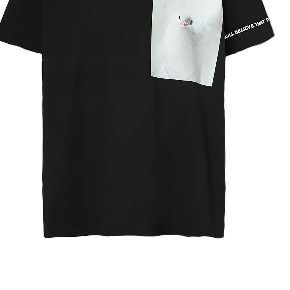 Details for 버버리 블랙 몽타주 프린트 반팔 티셔츠 80309401