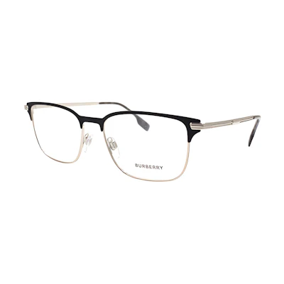 Burberry Black Silver Eyeglasses Frame for Men - Optical Browline Design B1372 1005