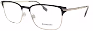 Order Montura de Gafas Burberry Negra y Plateada para Hombre - Diseño Browline Óptico B1372 1005