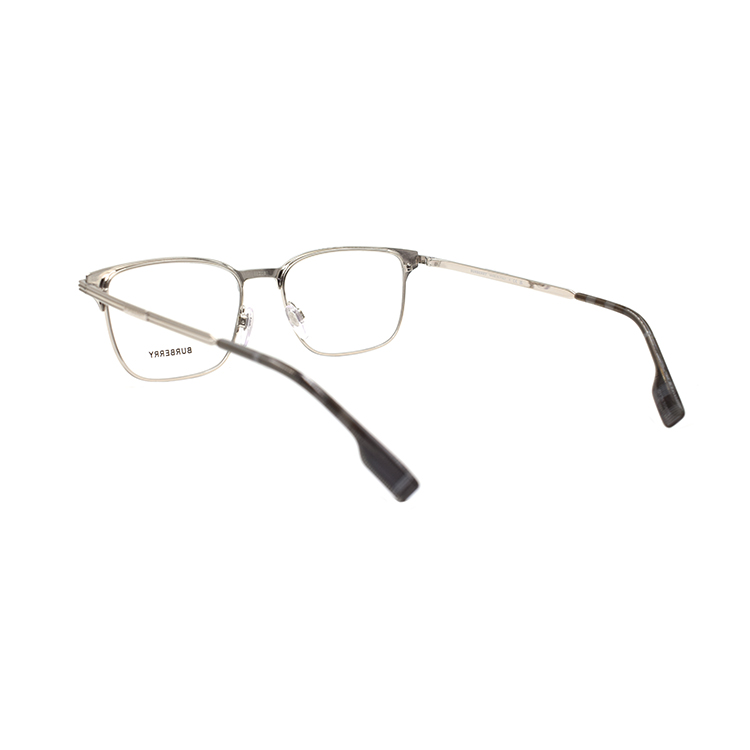 Shop Montura de Gafas Burberry Negra y Plateada para Hombre - Diseño Browline Óptico B1372 1005