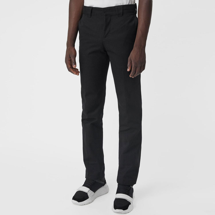 Shop Burberry Hitam Celana Panjang Kasual Simple 80030981