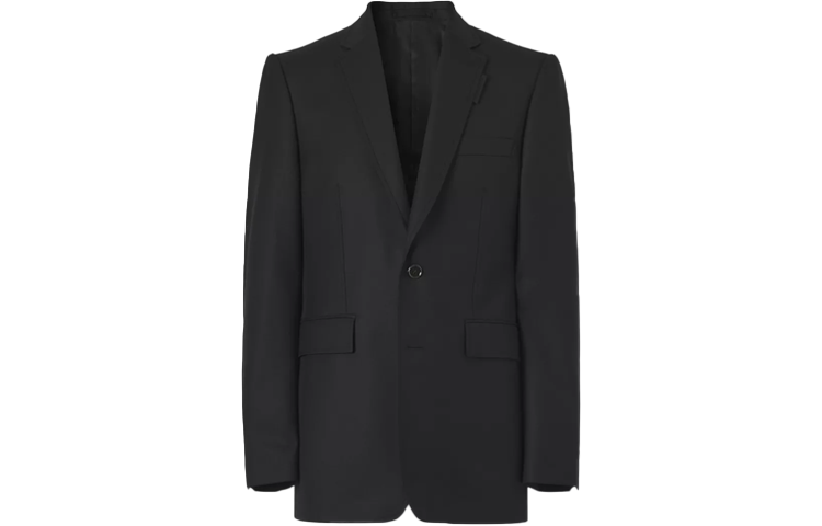 Burberry Black Single-Breasted Casual Blazer Jacket. 80442091