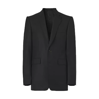 Burberry Black Single-Breasted Casual Blazer Jacket. 80442091