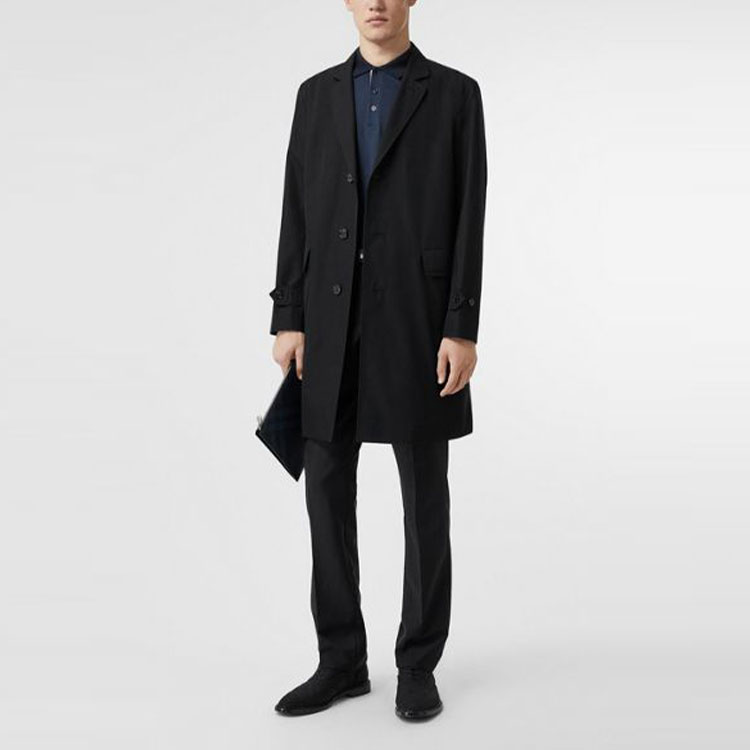 Burberry Black Single-Breasted Cotton Trench Coat 80144081 圖 4