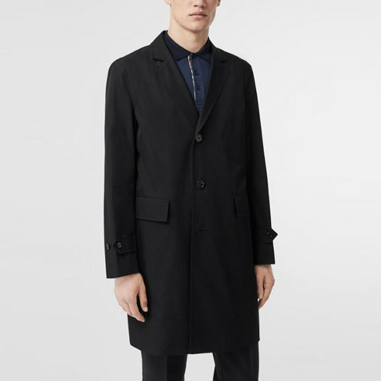 Burberry Black Single-Breasted Cotton Trench Coat 80144081 圖 6