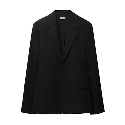 Burberry Black Single-Button Straight-Cut Blazer Jacket 80901041