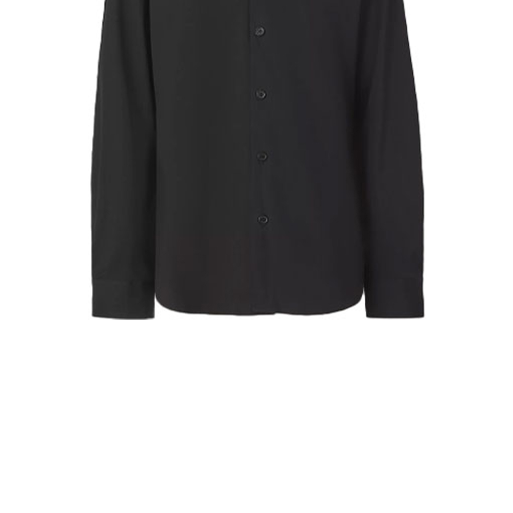 Cheap Burberry Kemeja Slim-Fit Lengan Panjang Hitam dengan Logo TB. 80428961