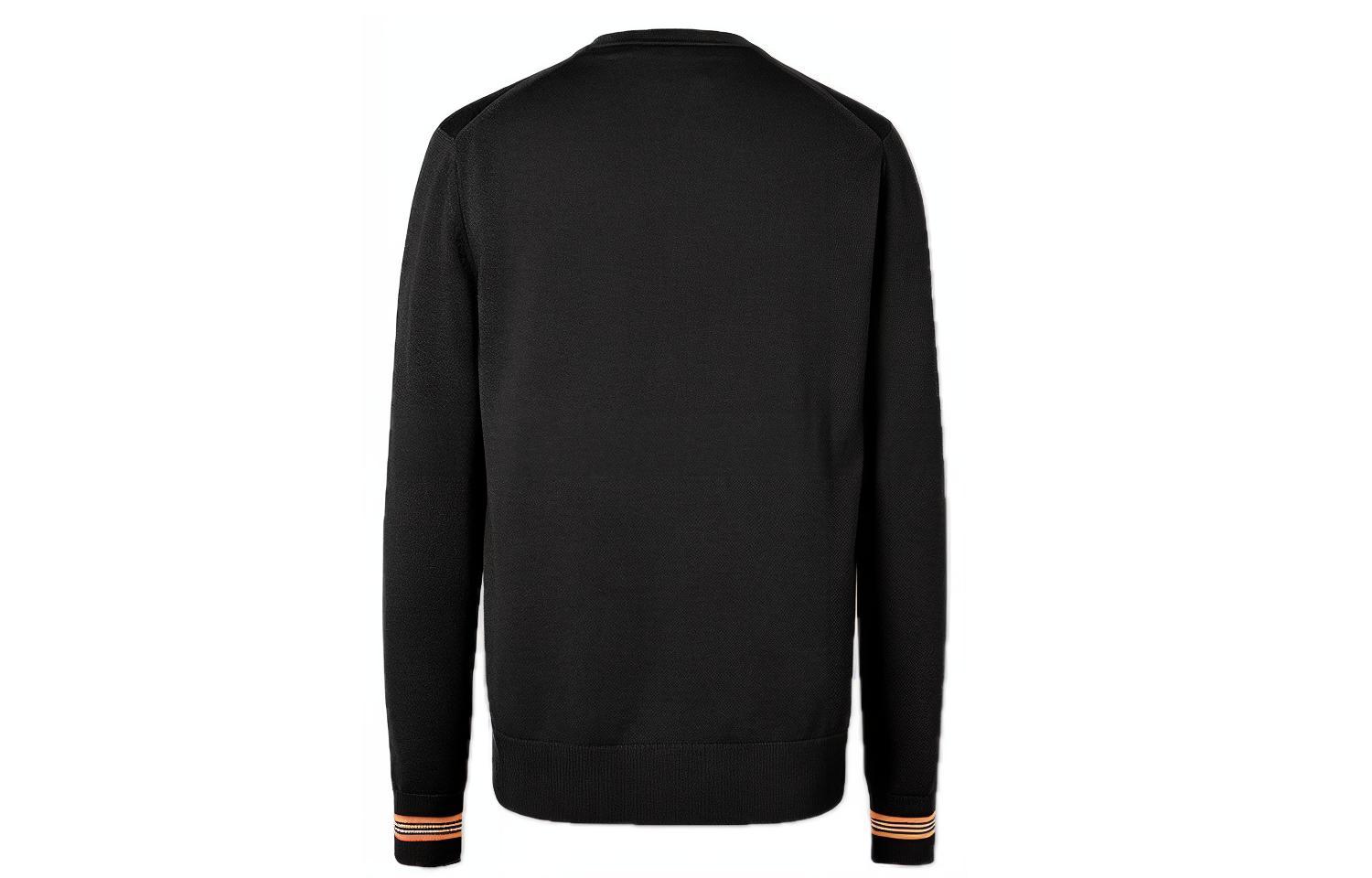 Lookbook バーバリー ブラック スリムフィット ウール セーター シグネチャーストライプ 80332011