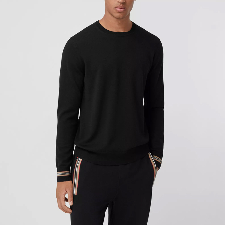 Details for バーバリー ブラック スリムフィット ウール セーター シグネチャーストライプ 80332011