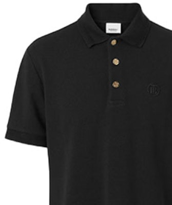 Polo de Manga Corta Negro Sólido con Botones para Hombre de Burberry. 80374351 Details for Polo de Manga Corta Negro Sólido con Botones para Hombre de Burberry. 80374351