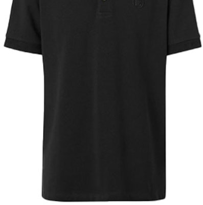 Polo de Manga Corta Negro Sólido con Botones para Hombre de Burberry. 80374351 Sizing Polo de Manga Corta Negro Sólido con Botones para Hombre de Burberry. 80374351