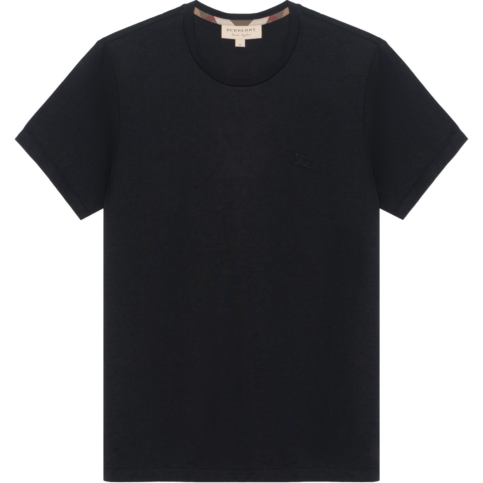 Burberry Black Solid Color Crew Neck Casual Short Sleeve T-Shirt 40618231