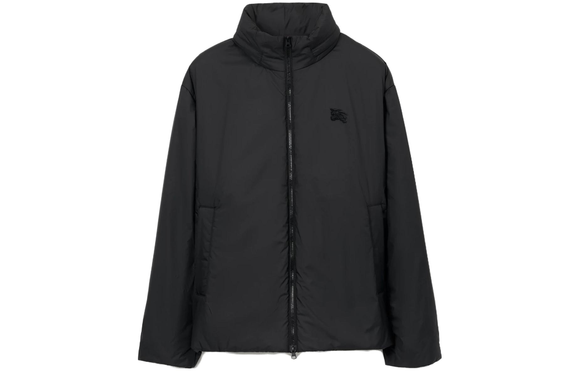 Burberry Black Solid Color Knight Patch Hooded Jacket 80710391