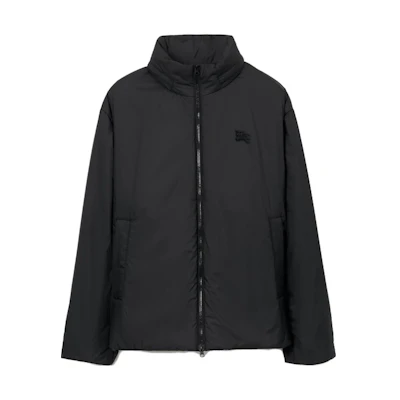Burberry Black Solid Color Knight Patch Hooded Jacket 80710391