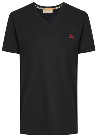 burberry-black-solid-color-v-neck-t-shirt-with-pony-print-80038321
