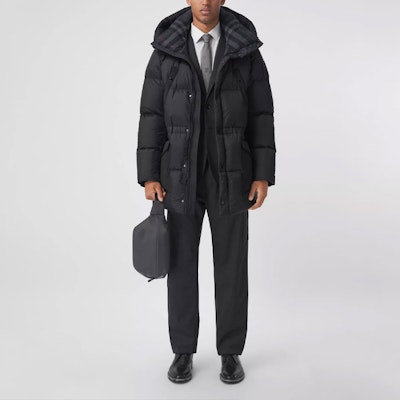 Burberry Black Solid Color Zip-Up Hooded Down Jacket 80438451 Shop Burberry Black Solid Color Zip-Up Hooded Down Jacket 80438451