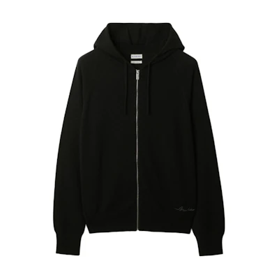 Burberry Black Solid Color Zip-Up Hoodie Jacket 80955451