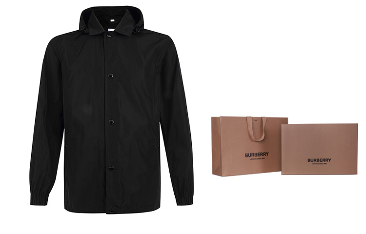 Burberry Black Solid Hooded Jacket 80147701 圖 8