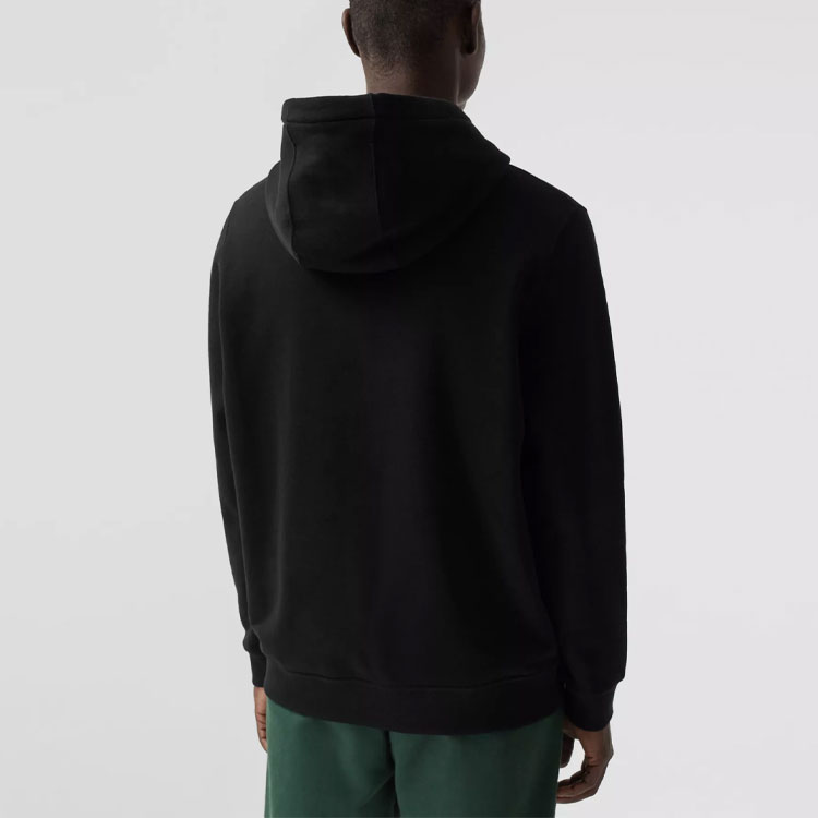 Burberry Black Solid Logo Embroidered Hoodie 80370831 圖 3