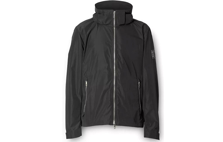 Burberry Black Solid Logo Patch Casual Hoodie Jacket 8014363