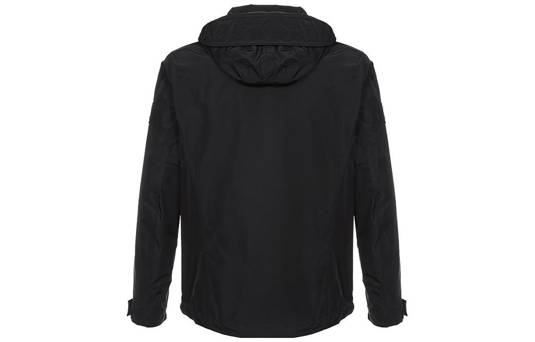 Lookbook バーバリー ブラック ソリッド ロゴ パッチ カジュアル フーディ ジャケット 8014363