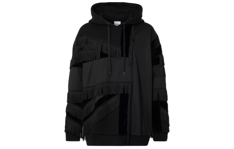 Burberry Black Solid Pullover Sweatshirt with Flag Intarsia Design 80454141