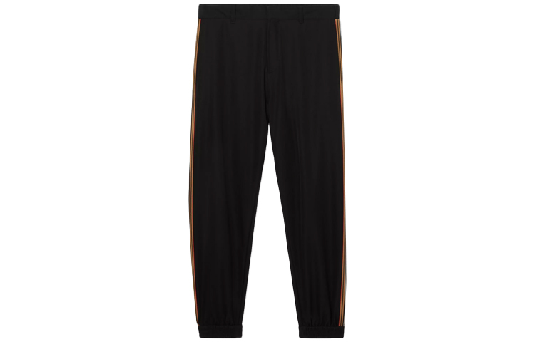 Burberry Black Solid Striped Elastic Casual Pants. 80381531