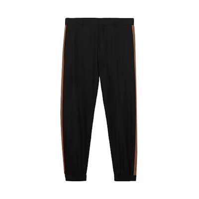 Burberry Black Solid Striped Elastic Casual Pants. 80381531