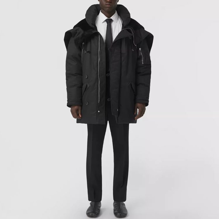 Burberry Black Solid Zip-Up Hooded Down Jacket. 80441871 圖 3