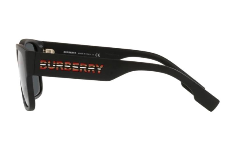 Shop 버버리 블랙 사각 선글라스 컬러 로고 UV 차단 유니섹스 0BE4358-3464