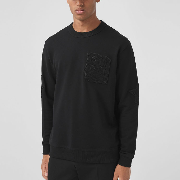 Burberry Black Star Monogram Logo Long-Sleeve Sweatshirt 80454981 圖 4