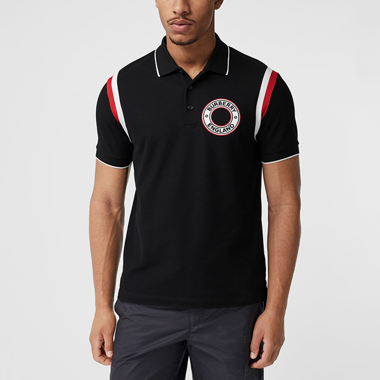 Burberry Black Straight-Cut Short Sleeve Polo with Check Logo 80354081 圖 4