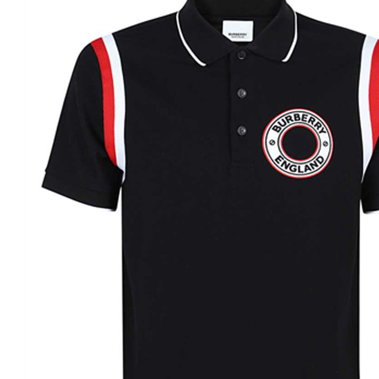 Burberry Black Straight-Cut Short Sleeve Polo with Check Logo 80354081 圖 7