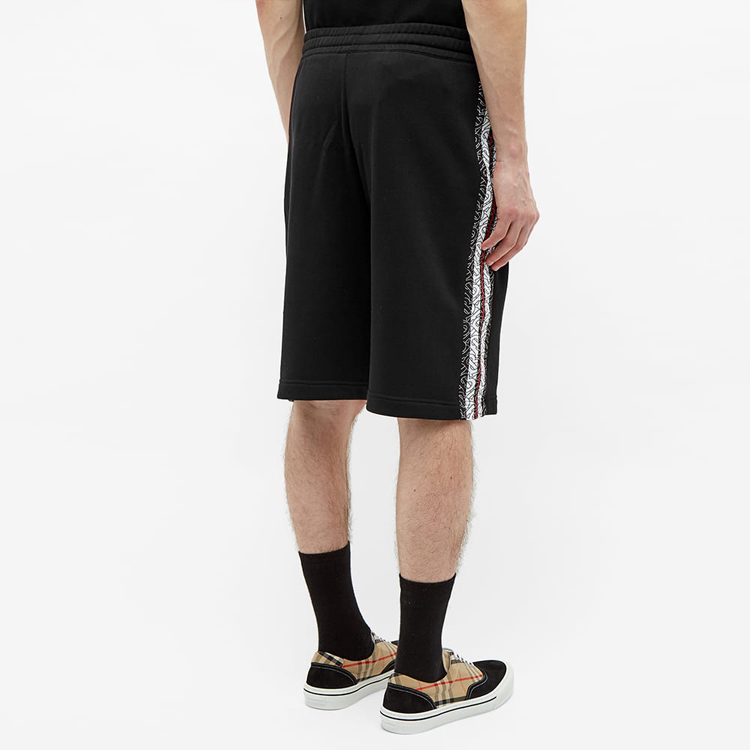 Burberry Black Striped Casual Shorts with Lace-Up and Side Pockets 80269421 圖 5