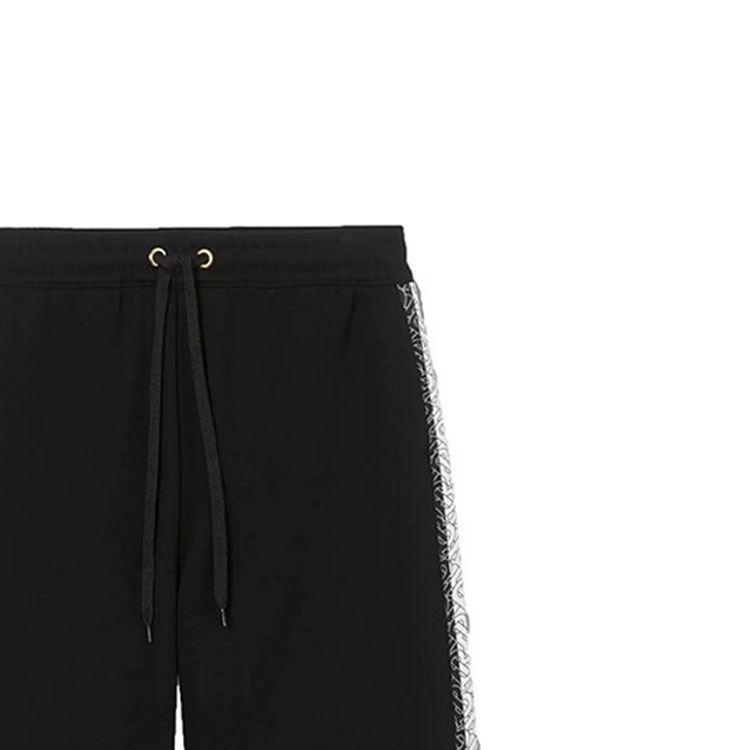 Burberry Black Striped Casual Shorts with Lace-Up and Side Pockets 80269421 圖 7