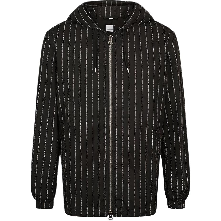 Burberry Black Striped Hooded Casual Jacket 8024243-A1879